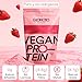 Imagen de GLORIOSO Proteina Isolate Vegana Sin Azucar Ni Lactosa con DigeZyme® Batido Bajo en Carbohidratos Sin Gluten Vegan Protein Powder con Mezcla a Base de Guisantes Arroz y Calabaza Sabor Fresa 400g