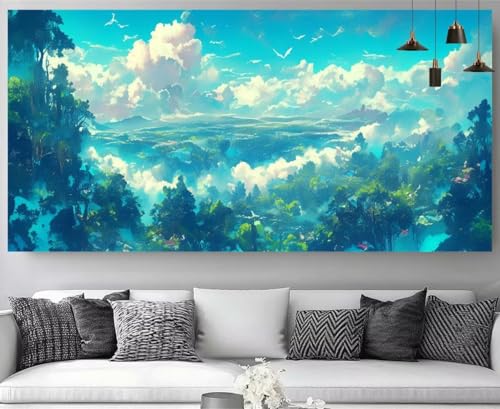 Broderie kit complet peinture diamant 5D | Tableau strass paysage forêt 60x180cm