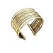 Zad Womens Metal Thin Hammered Bunch Cuff Bracelet (Gold Tone)