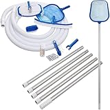 Reinigungsset Pool Wartungsset Zubehör Set Reinigungsbürste Oberflächenkescher Beckenbürste Handbürste Teleskopstange Schwimmschlauch Pooltester Tabletten Poolthermometer