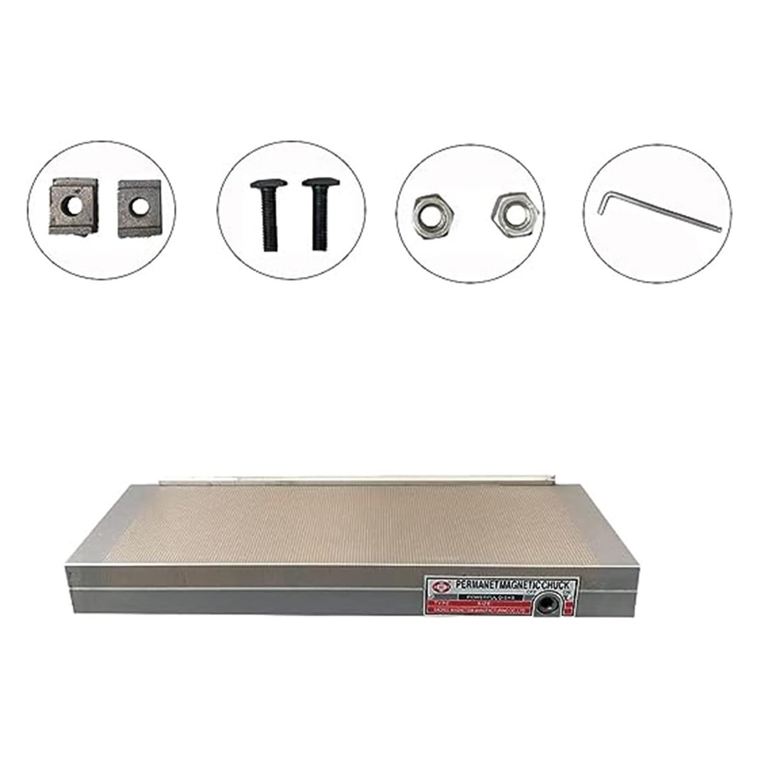 Portabrocas magnético Permanente, portabrocas magnético para Amoladora de Superficie Rectangular para rectificadora, Mesa magnética de tensión, portabrocas Sellado Potente Bredcopper