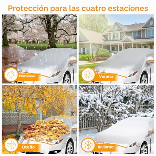 Funda de Coche Exterior Ninonly 210D Impermeable Universal de 2.35 x 5.35M 7