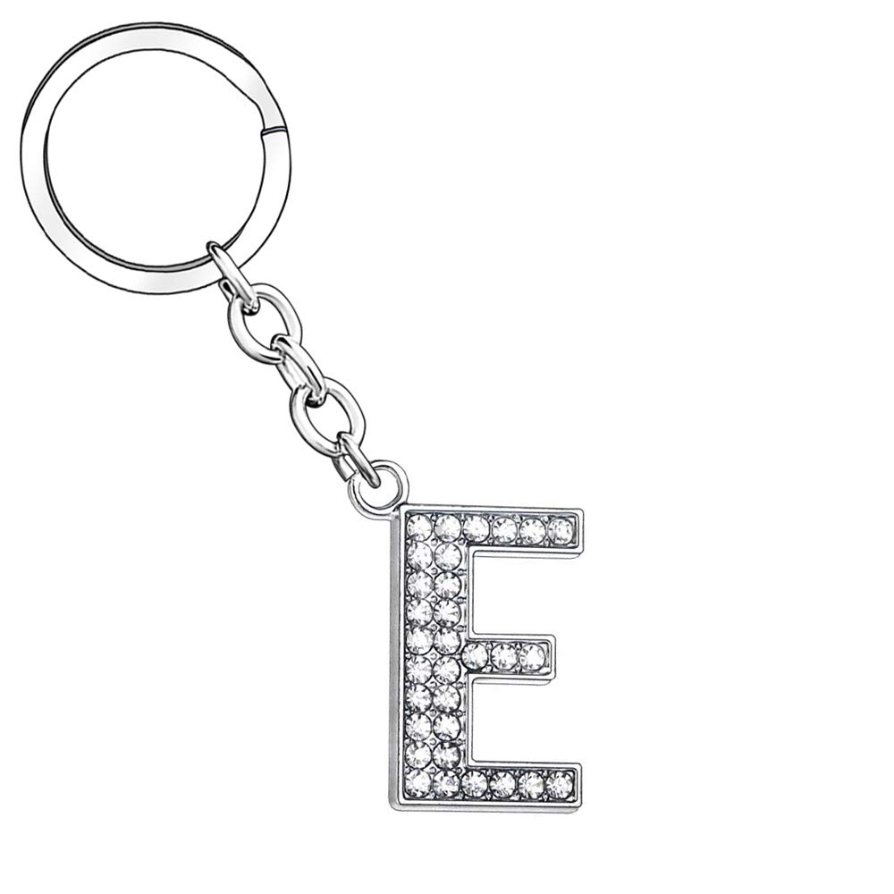 A B C D E F G H I J K L M N O P Q R S T U V W X Y Z Letter Keyring Keychain for Women Girl Family Best Friend Silver Crystal Jewellery