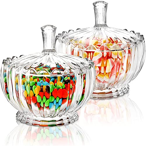 Image of WRINGO Flower Shape Glass Candy Jar with Lid | Decorative Glass Storage Container for Candy, Cookies, Chocolates, Dry Fruits |Elegant Flower Design Jar for Home Kitchen & Dining | (Pack of 1)