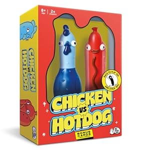 Big Potato Chicken vs Hotdog – Fun & Silly Party Game, Perfect Flip Challenge Game for Garden Parties and Outdoor Family Fun. Includes Bonus Cards & Online Extras