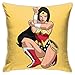 HCKZ Wonder Woman Spring Throw Pillow Almohadas Decorativas Fundas de Almohada cuadradas de algodón Funda de cojín para el hogar para sofá sofá 18 x 18 Pulgadas