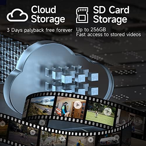 Security Cameras Wireless Outdoor, 2K Battery Powered Camera for Home Security with IP65, SD/ Free Cloud Storage, No Monthly Fee, AI Motion Detection, Color Night Vision, 2-Way Audio (BW4-G-4Pack)