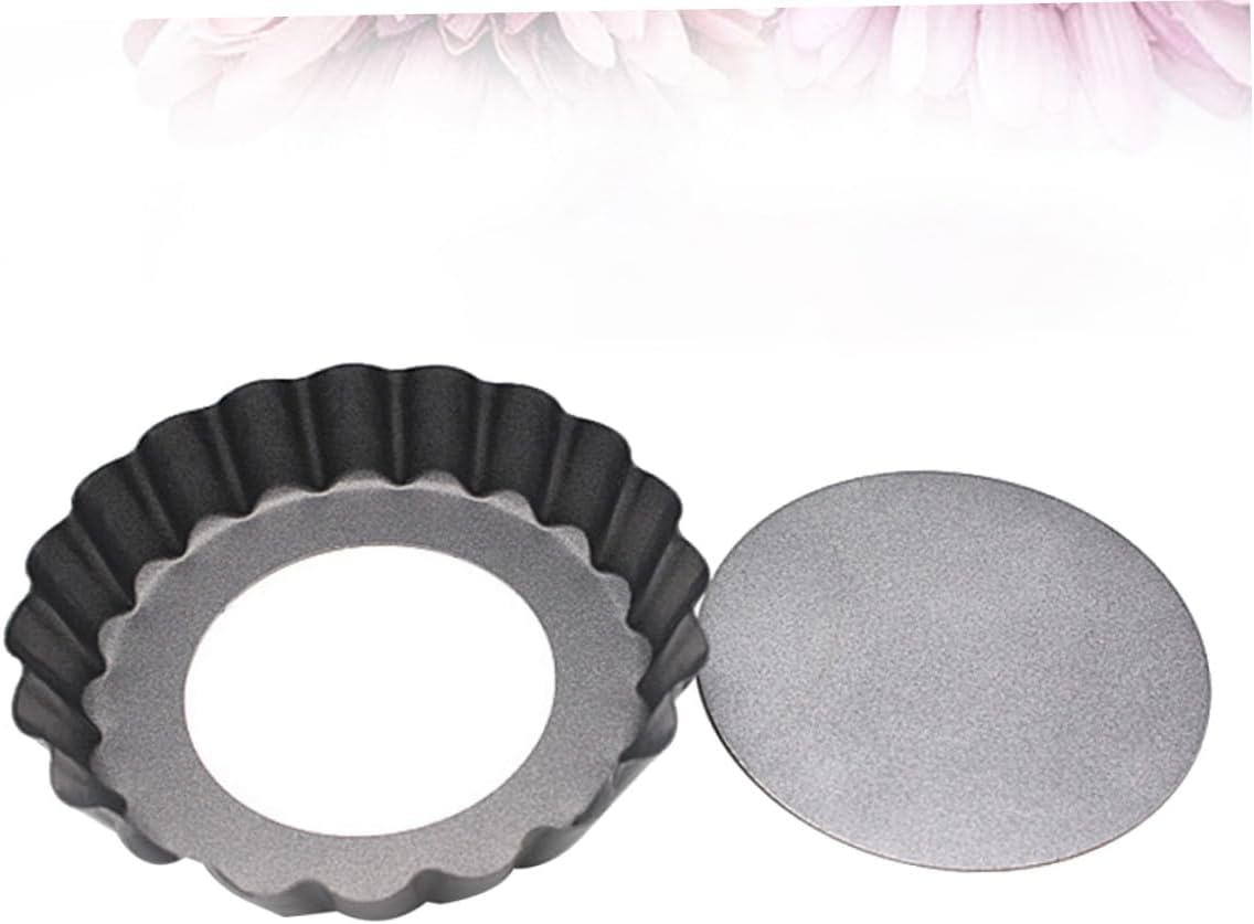 Metal round Cake Mold 24cm Nonstick Baking Pan with Removable Bottom Fluted Edge for Homemade Bread, Fondant, and Cookie Desserts