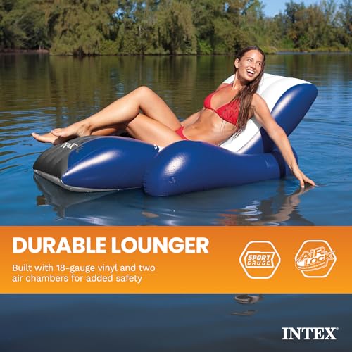 Intex Floating Recliner Lounge - Aufblasbarer Badelounge, mehrfarbig, 180 x 135 cm