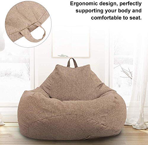 Librao Bean Bag Chair Sofa Cover(No Filler), Lazy Lounger High Back Large Bean Bag Storage Chair Cover Sack For Adults And Kids Without Filling (Brown, Xl) #TOP1