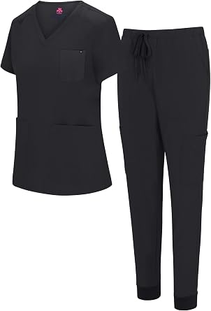 Natural Uniforms Womens 10 Pocket Cool Stretch Jogger Scrub Set