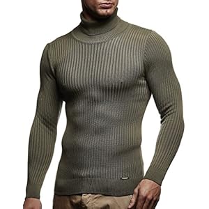 Leif Nelson Rollkragenpullover Herren Strickpullover – Cooler Männer Pullover Rollkragen – Dünner Männer Strick Pullover Winter & Sommer