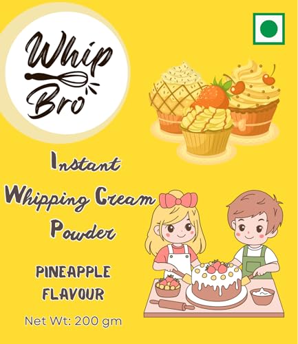 Image of WhipBro Whipping Cream Powder | Pineapple Flavour | Baking & Dessert Use (200 g)