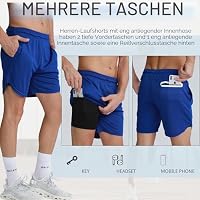 3er-Pack Herren-Sport-Shorts, 2-in-1-Shorts, schnelltrocknend, Fitnessstudio, Laufen, Workout, Activewear, Herren-Laufshorts mit Taschen – Ansicht 5