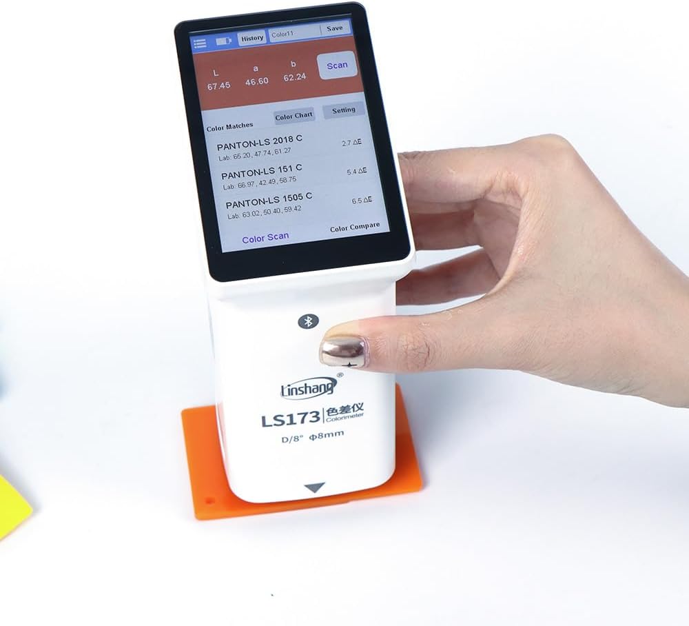 Handheld Touch Screen Colorimeter, Precise Portable Digital Color Analyzer with 8mm Aperture & True-Color Display, Lab-Grade Color Difference Meter Tester Kit