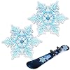 Soulchen 2 Pcs Snowflake Snowboard Stomp Pads 3D Anti Slip Stomp Pads for Snowboarding Cold-Resistant Adhesive Snowboard Practice Mat Enhanced Traction & Control, Provides Extra Grip for Men Women