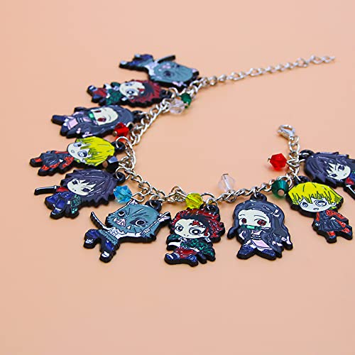Songchangjewelry Anime Figure Tanjiro Charm Bracelet - Tanjiro Nezuko Zenitsu Inosuke Figure Bracelet - Gifts For Girls And Boys (C) #TOP3