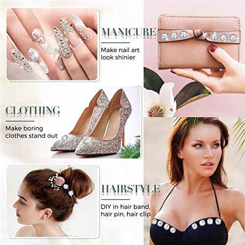 28 Pieces Nail Charms Embellishments Rhinestones Button Nail Charms 14 Mm Sew On Crystal Buttons For Wedding Nail Diy Crafts Clothing Wedding Bouquet Dress Decoration, Silver #TOP2