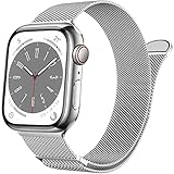 Marge Plus for Apple Watch Band Series Ultra 8 7 6 5 4 3 2 1 SE 38mm 40mm 41mm 42mm 44mm 45mm 49mm Women and Men, Stainless Steel Mesh Loop Magnetic Clasp Replacement for iWatch Bands