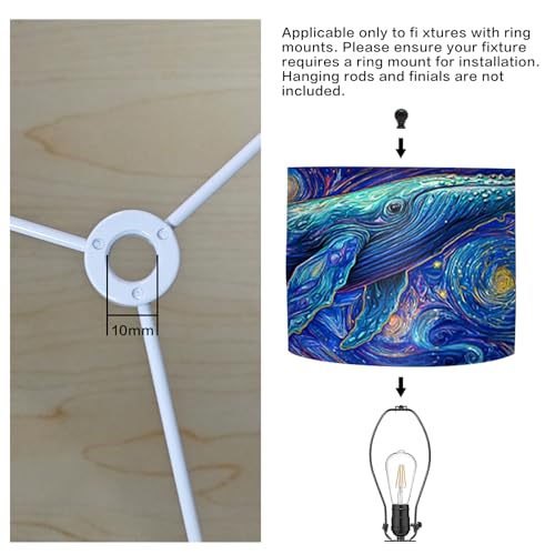 Image of Nuxovilar Lamp Shades Set of 2, 13 inch Top x 13 inch Bottom x 10 inch High (Spider)