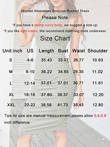 Vaiaye Women Bodycon Tank Dress Sleeveless Midi Club Dresses Tight Basic Fall Winter Basic Sweater Tank Shirt Dresses Grey #TOP4