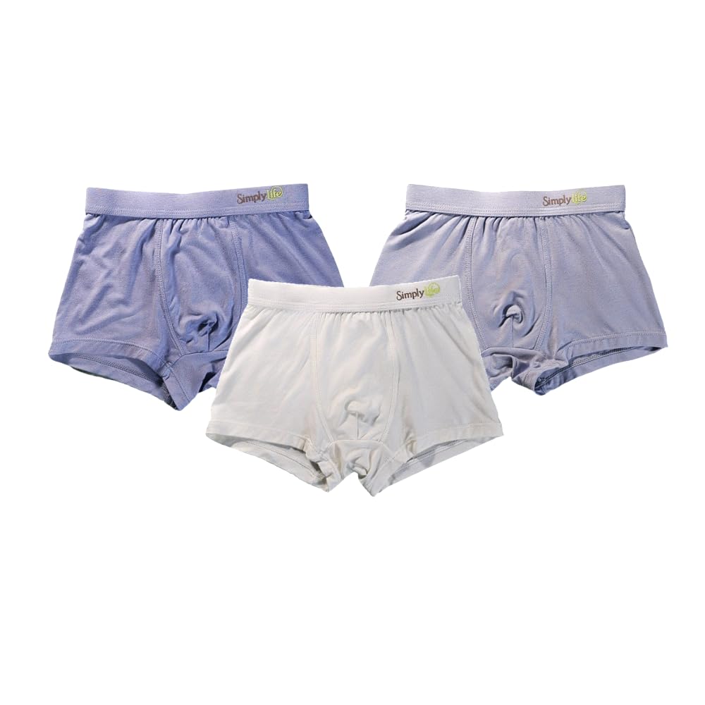 Simply Life Boys Underwear Breathable Bamboo Viscose Spandex Boxer Briefs Soft and Comfy Trunks 3pc Pack