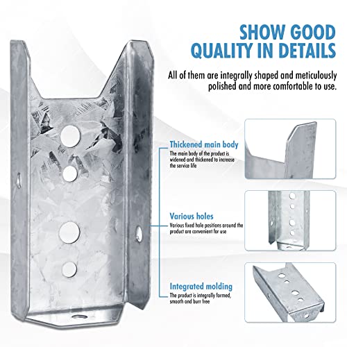LukLoy 10 Pack 2x4 Brackets for Wood Rail, Fence Brackets Repair Kit Galvanized, Deck Railing Bracket Connectors for 2"×4"(Actually 1.5"x3.5") Wood Post, Includes 70PCS 304 Stainless Steel Screws - Thumbnail 7