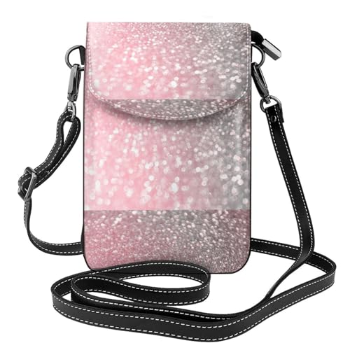 Sac bandoulière pailleté rose pour téléphone : l'accessoire de soirée
