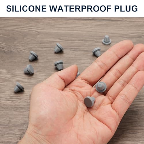Image of uxcell 10pcs Hole Plugs 3 /8 Inch (8.8mm) Grey Silicone Waterproof Dustproof