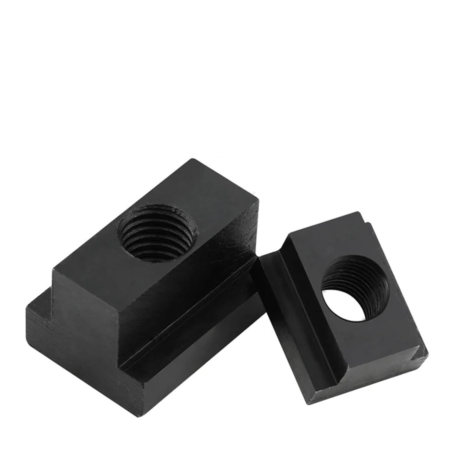 T Slot Nuts 2pcs M6 M8 M10 M12 M14 Black Oxide Finished Grade 8.8 Carbon Steel Nut Tapped Through Slot T-Nuts DIN508(M6)