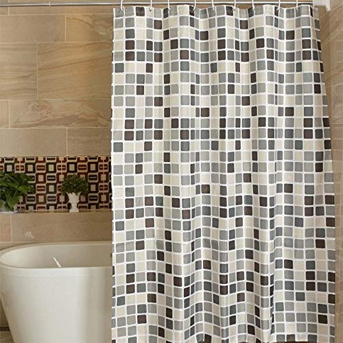 Rideau de douche polyester texture carreaux pour bain NCCZ - 7