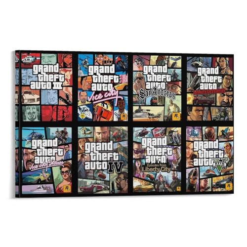 �O�����h�Z�t�g�I�[�gV�Q�[���|�X�^�[4 �o�X���[�� �x�b�h���[�� ���r���O���� �L�����o�X �E�H�[���A�[�g �v�����g24x36inch(60x90cm)