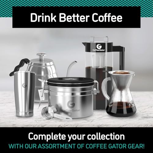 Image of Coffee Gator Micro-Mesh Stainless Steel Pour Over Coffee Filter, Reusable Permanent Metal Coffee Filter for 27 oz (800 ml) Pour Over Brewers, Fits Most Mugs, Tea & Coffee Cups