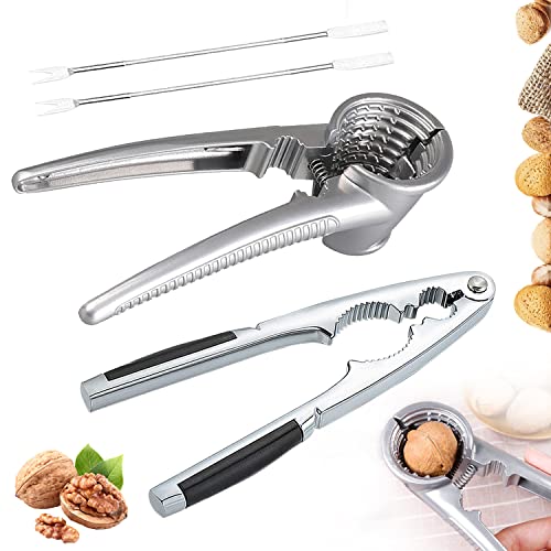 YISKY Cascanueces, 2 Piezas Aleación Aluminio Cascanueces, Cascanueces Nueces, Cascanueces Acero Inoxidable, Clip de Nuez, Alicate para Nuez para Mariscos Concha Langosta Cangrejo Avellana Nuez (M2)