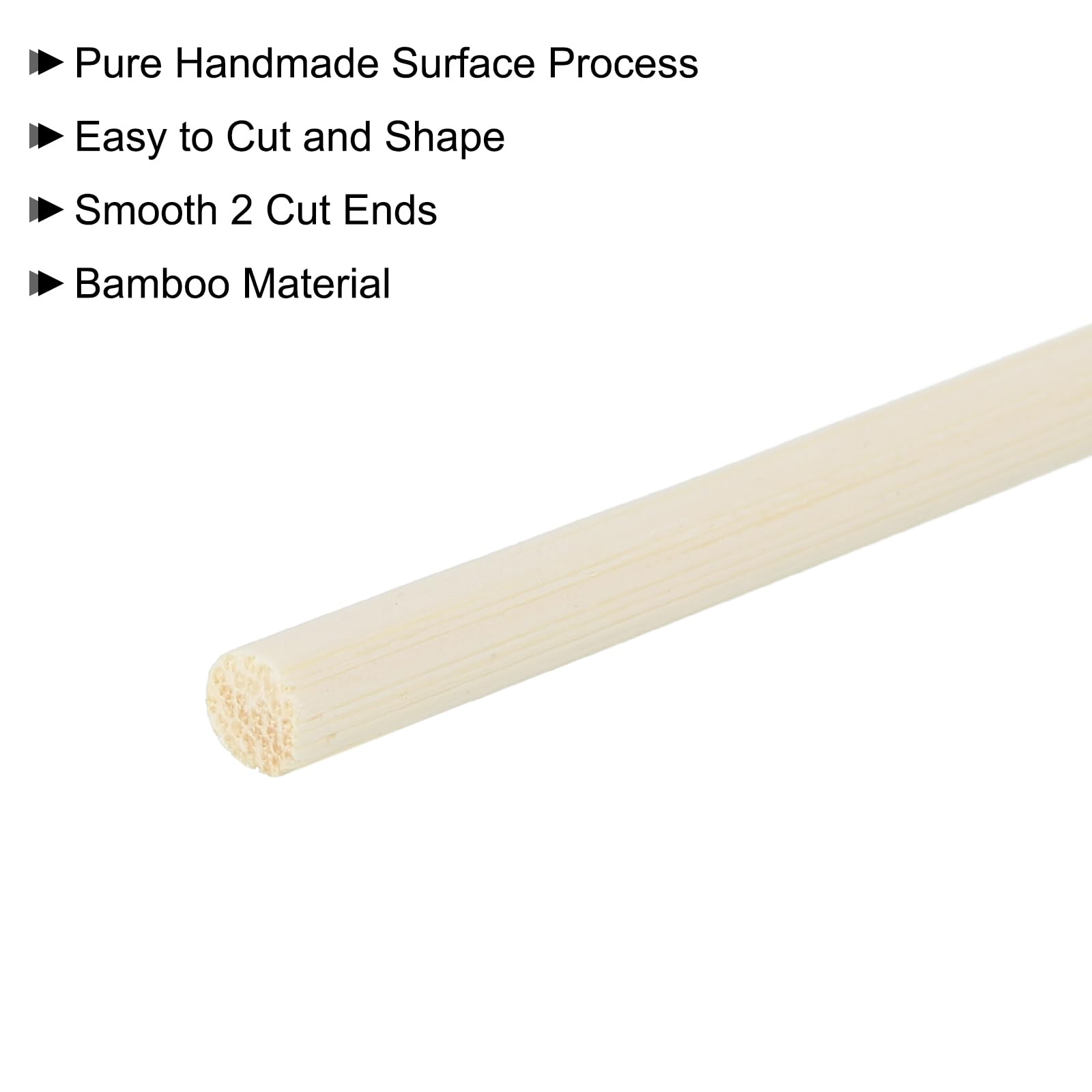 QUARKZMAN Confezione da 50 Aste in Legno per Tondini 50cm/20" Bastoncino | Tondino Rotondo in Legno, di Bambù, 4mm/0.16", per Arti e Mestieri, Accessori per Photo Booth, Modellismo Fai da Te