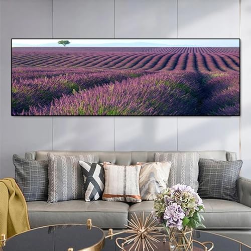 Peinture mur Art lavande KEBIA pour créer une ambiance provençale apaisante au salon