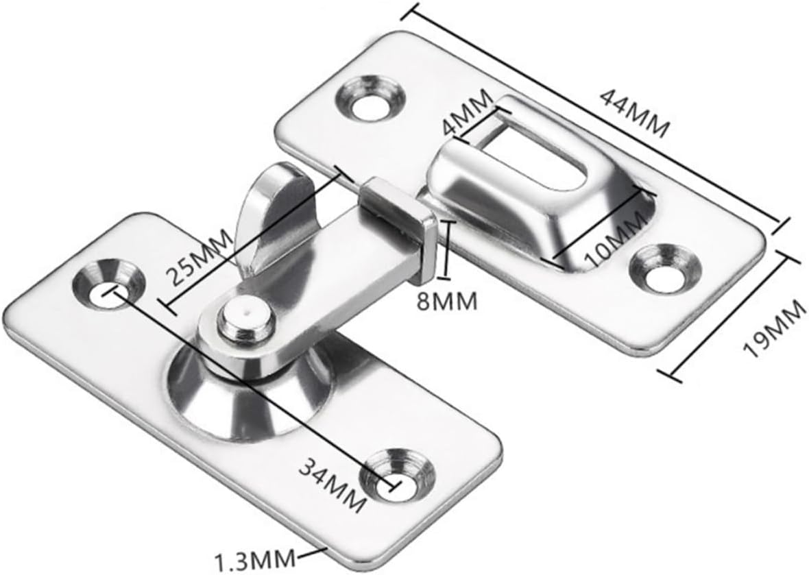 jojofuny 12pcs Sliding Bolt Latch Gate Lock Safety Door Lock Stainless Steel Door Window Easy to Install