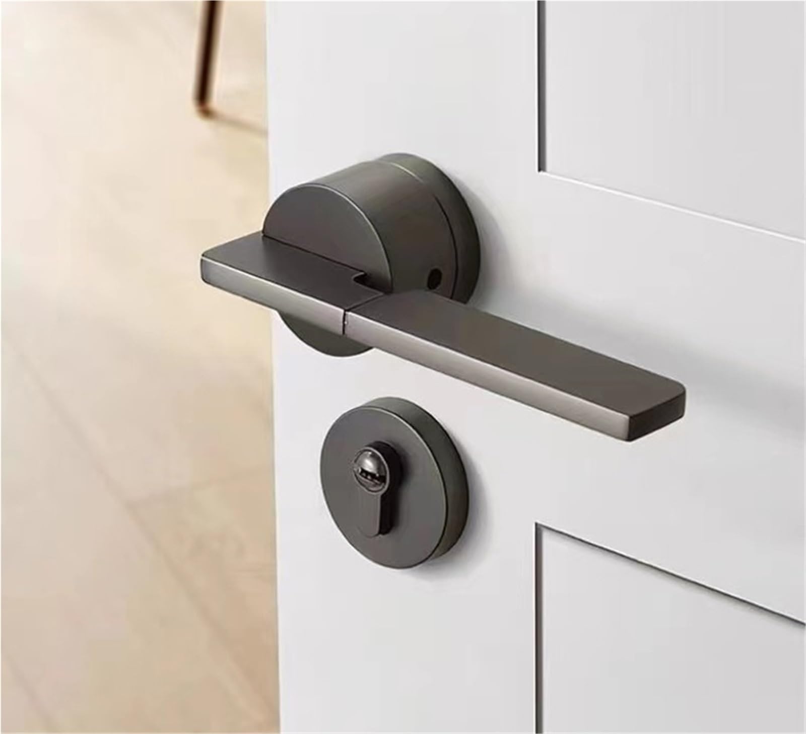 Cerradura antirrobo para manija de Puerta, fácil instalación, para Seguridad Moderna en Interiores, hogar, Oficina, con Llaves, baño, silenciosa, de Aluminio, Dormitorio.