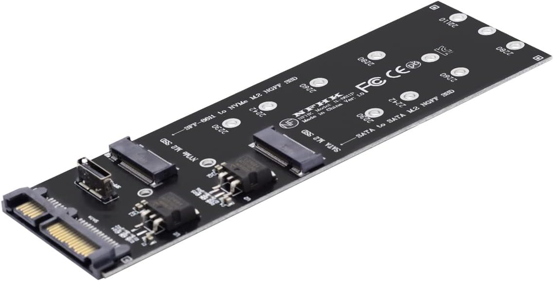 NFHK Oculink SFF-8612 8611 to U.2 Kit M-Key to NVME PCIe SSD and NGFF to SATA Adapter for Mainboard
