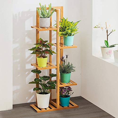 Support de plantes multicouche en bambou pour pots de fleurs de balcon - 2