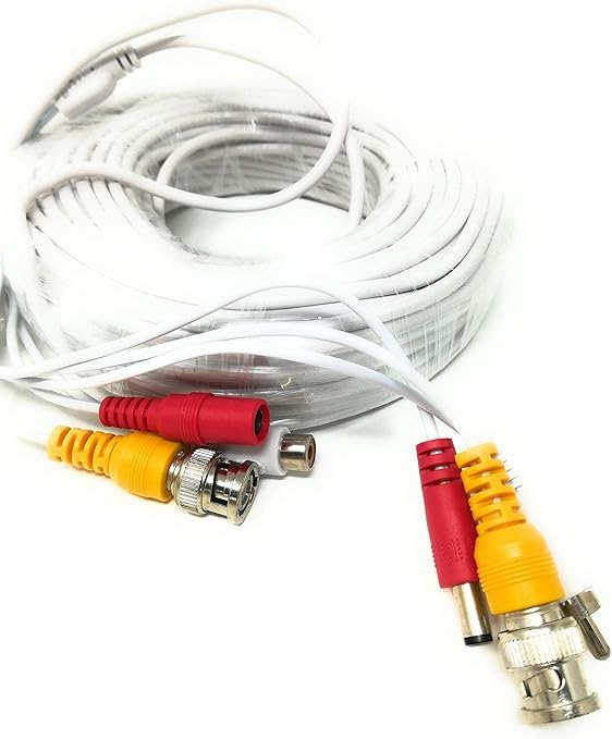 SQUADO Cavo Da 30 Metri Per Telecamere Audio Video Ahd Di 1080P, RCA, BNC E Alimentazione