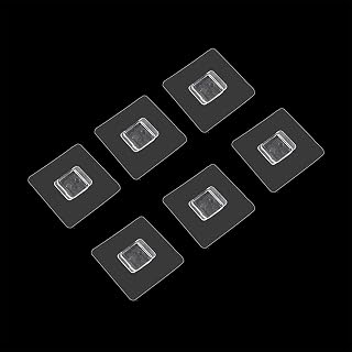 6 PCS 1.1 Inch Rectangular Adhesive Shower Caddy Replacement Sticker, Transparent Self-Adhesive Square No Drill Hooks for Bathroom Kitchen Organizer,2.8 cm