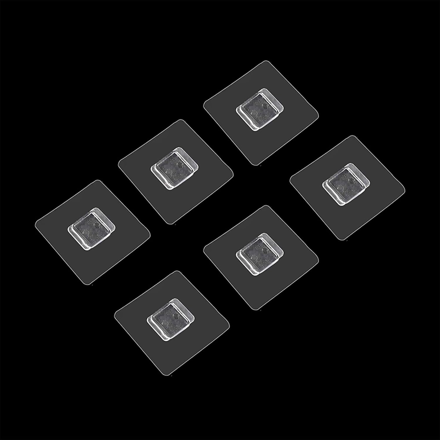 CARURLIFF 6 PCS 1 1 Inch Rectangular Adhesive Shower Caddy Replacement Sticker Transparent Self-Adhesive Square No Drill Hooks