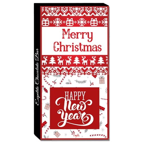 Image of EXPELITE Happy New Year and Merry Christams Chocolate Gift Box For Family - 100 Grams New Year Chocolate Gift For Husband Wife