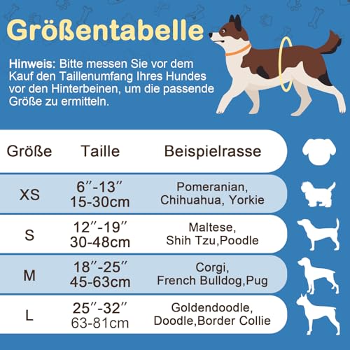 FuzzFables Hundewindeln für Rüden, 20 Stück, Einwegwindeln für Rüden mit Feuchtigkeitsanzeige, breitere Bauchbänder für Welpen, saugfähig und auslaufsicher, Schutz Harninkontinenz S