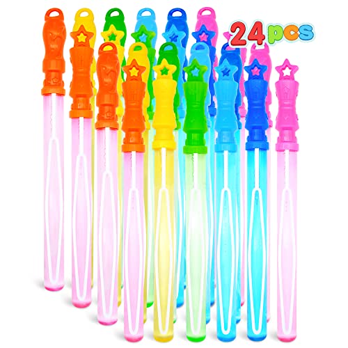 Joyin 24 Pack 14’’ Bubble Wands Assortment, 6 Colors Biggest Bubble Wands Party Favors Kids Summer Toys Outdoor Play Toys Games Christmas Birthday Party #TOP1