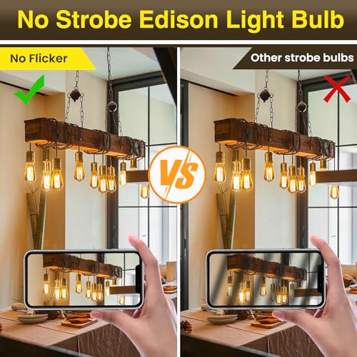 Vintage Edison Bombillas E27 LED 6W (Equivalente a 60W), ST64 LED Filamento, Ambar Blanco Cálido 2200K, 600LM, AC 220V-240V, No Regulable, Decoración Iluminación para Hogar, Cafés, Bares, 2 Piezas - imagen 8