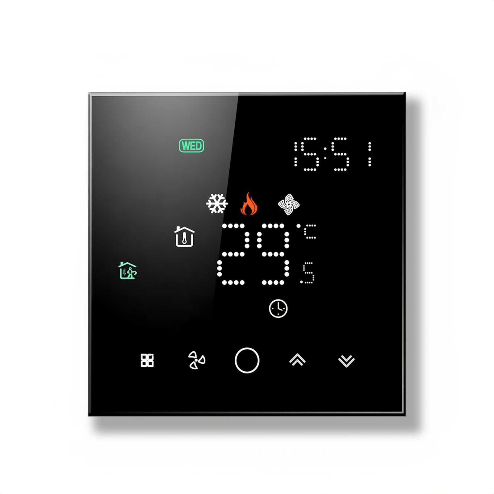 003 Serie Wi-Fi Termostato - Termostato con Pantalla Táctil para Calefacción de Agua, Electricidad y Calderas - Control Remoto Desde Teléfono Móvil Compatible con Alexa, Google Home e IFTTT