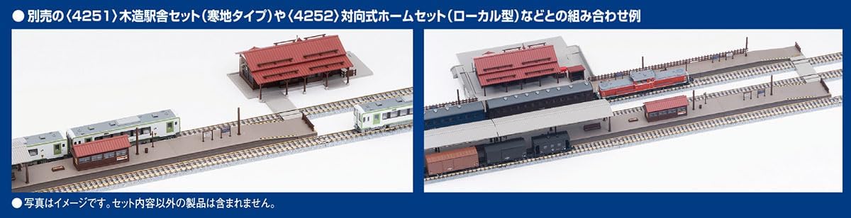 Examples of TOMIX 4258 N Gauge Island Type Local Type Covered Extension Part integrated into diorama layouts