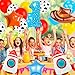 Toy Themed Number 1 Balloon, Happy Birthday Balloon, Colorful Balloons with Rocket and Cowboy Hat, Rainbow Balloons for Kids Birthday Party (1)